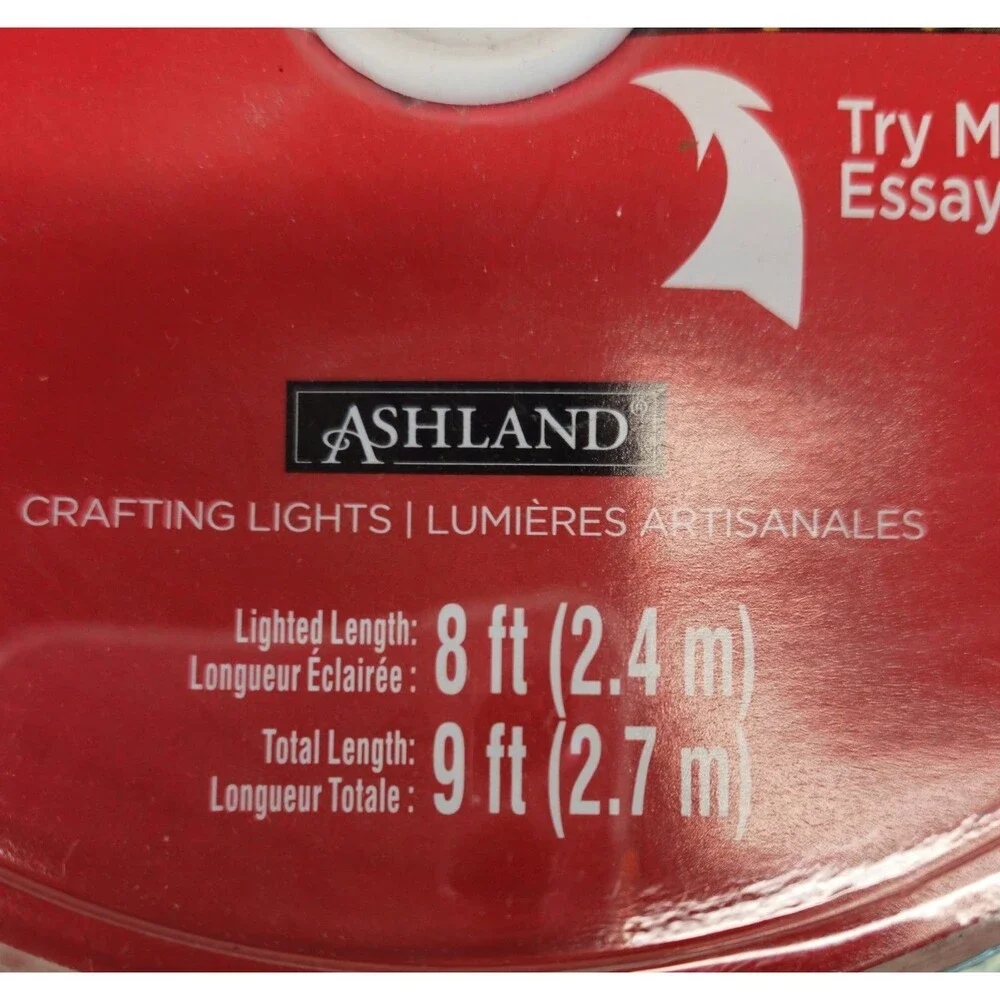 NIB Battery Op LED Lighted Crafting Sleigh Bell Garland 9 ft (working order)